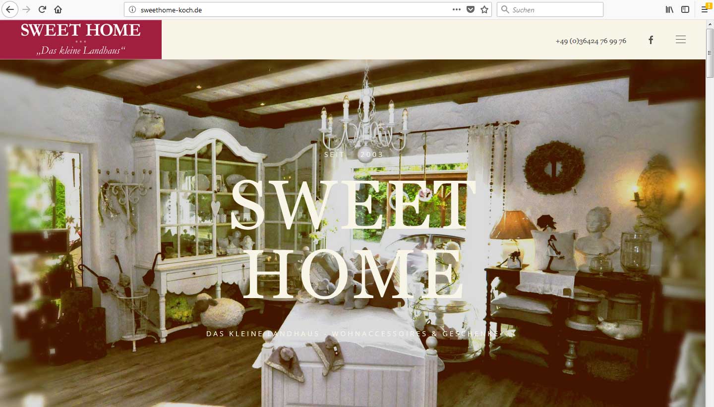 Sweethome Fotografie, Webseitengestaltung und Programmierung